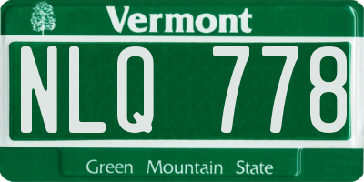 VT license plate NLQ778