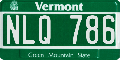 VT license plate NLQ786