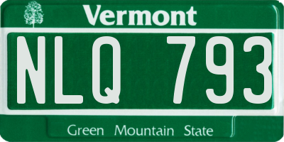 VT license plate NLQ793