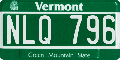VT license plate NLQ796