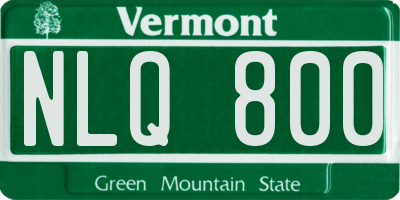 VT license plate NLQ800