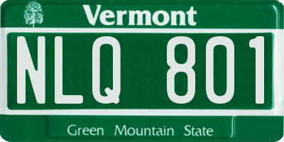 VT license plate NLQ801