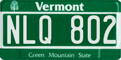 VT license plate NLQ802