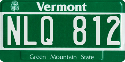 VT license plate NLQ812