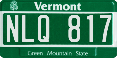 VT license plate NLQ817