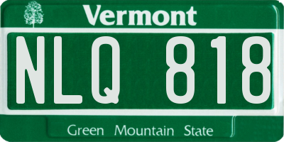 VT license plate NLQ818