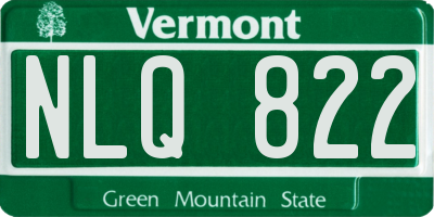 VT license plate NLQ822
