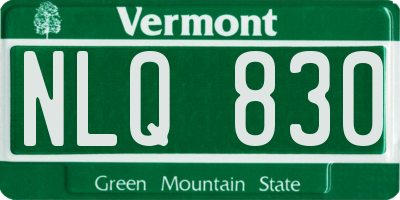 VT license plate NLQ830