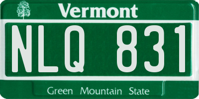 VT license plate NLQ831