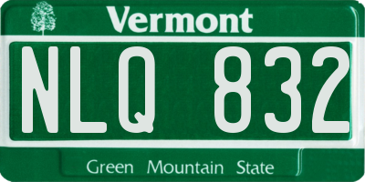 VT license plate NLQ832