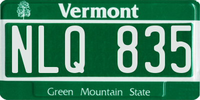 VT license plate NLQ835