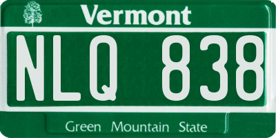 VT license plate NLQ838