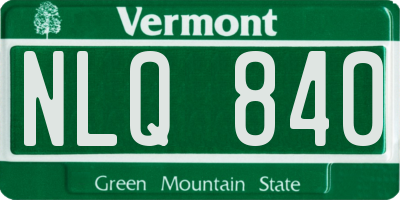 VT license plate NLQ840