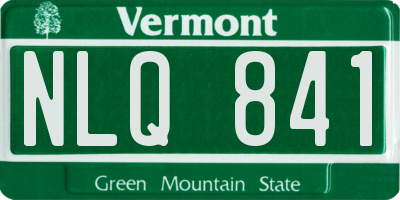 VT license plate NLQ841
