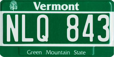 VT license plate NLQ843