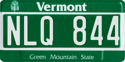 VT license plate NLQ844