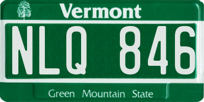 VT license plate NLQ846