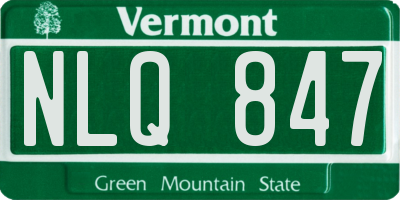 VT license plate NLQ847