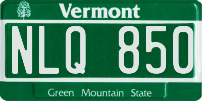 VT license plate NLQ850
