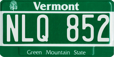 VT license plate NLQ852