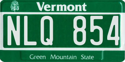 VT license plate NLQ854