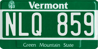VT license plate NLQ859