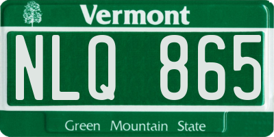 VT license plate NLQ865