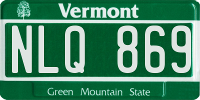 VT license plate NLQ869