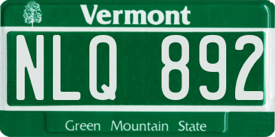VT license plate NLQ892