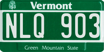 VT license plate NLQ903