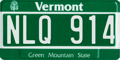 VT license plate NLQ914