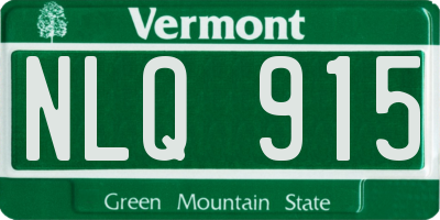 VT license plate NLQ915