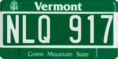 VT license plate NLQ917