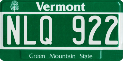 VT license plate NLQ922