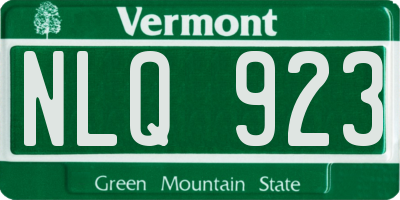 VT license plate NLQ923