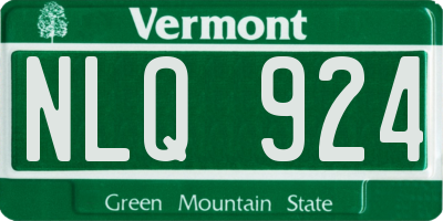 VT license plate NLQ924