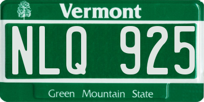 VT license plate NLQ925