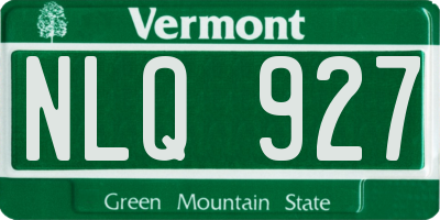 VT license plate NLQ927