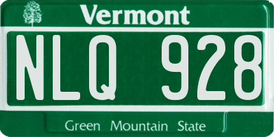 VT license plate NLQ928