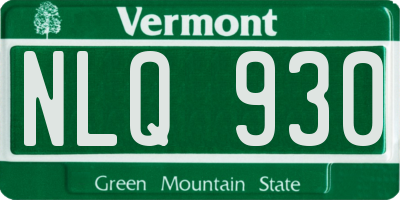 VT license plate NLQ930