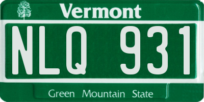 VT license plate NLQ931