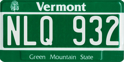 VT license plate NLQ932