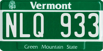 VT license plate NLQ933
