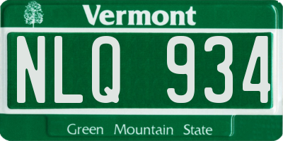 VT license plate NLQ934
