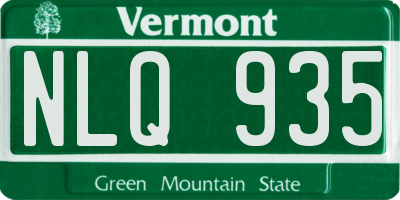 VT license plate NLQ935