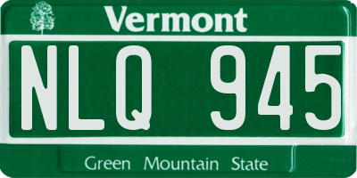 VT license plate NLQ945
