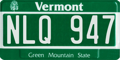 VT license plate NLQ947