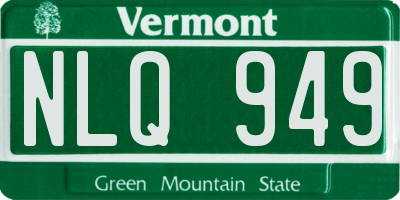 VT license plate NLQ949