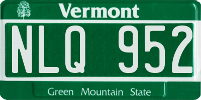 VT license plate NLQ952