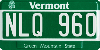 VT license plate NLQ960